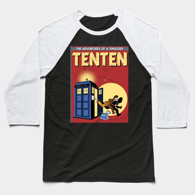 TENTEN THE ADVENTURES OF A TIMELORD VINTAGE COMIC COVER Baseball T-Shirt by KARMADESIGNER T-SHIRT SHOP